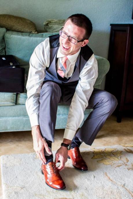 Matt gets his shoes ready to make that walk down the aisle! Destination Wedding: Antigua