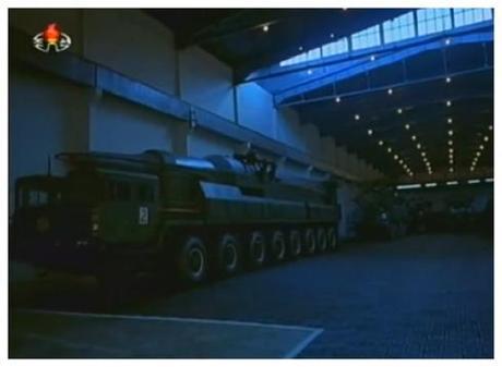 View of another mobile ballistic missile at what appears to be an arms factory or development facility (Photo: KCTV screengrab).