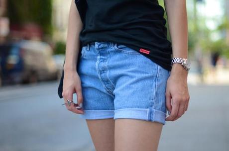 perfect vintage levi's denim shorts rolled up