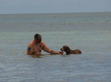 Zoe getting some love at Anne's Beach  Pet Friendly Florida Keys