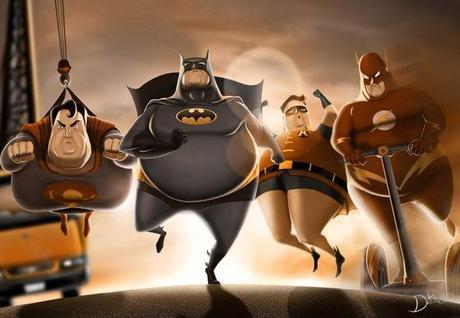 Fatmen: Funny Illustrations of Overweight Superheroes