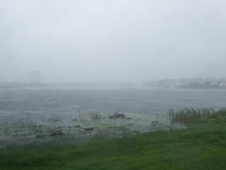 Outside our apartment during hurricane Frances in 2004