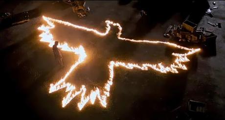 outline of crow on fire in movie the crow
