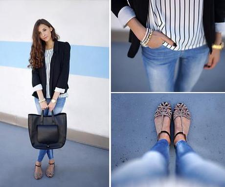 STRIPED BLOUSE + BLUE JEANS (by Katarzyna K)