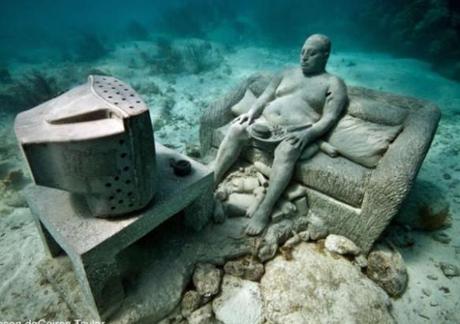 Eating hamburgers and watching TV is also being done under seas!