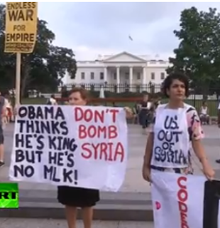 Syria Signs: 'Obama Don't Drone Syria!  (Video & Photos)
