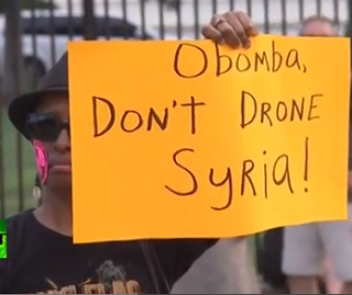 Syria Signs: 'Obama Don't Drone Syria!  (Video & Photos)