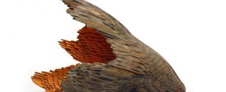 Organic Sculptures Sanded from Hundreds of Pencils by Jessica Drenk