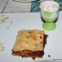 Baklava with gulkand icecream