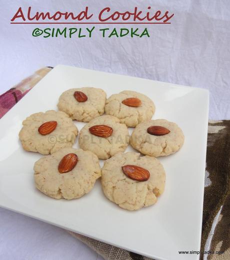 Almond Cookies- Eggless Version