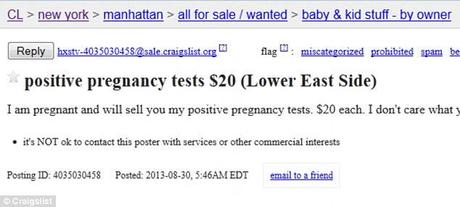 Men Beware!! That Pregnancy Test Could Have Been Bought On Craigslist (Video & Screenshots)