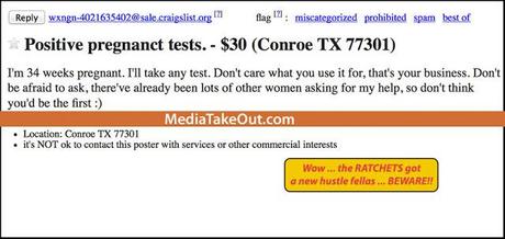 Men Beware!! That Pregnancy Test Could Have Been Bought On Craigslist (Video & Screenshots)