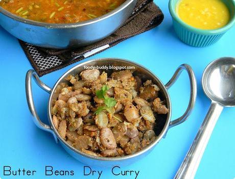 BUTTER BEANS DRY CURRY WITH COCONUT | BUTTER BEANS PORIYAL