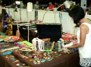 Photo, Shopping for beads Prescott Gem and Mineral Show