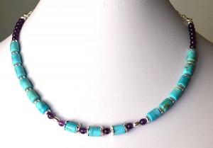 Kingman Turquoise and Amethyst Necklace