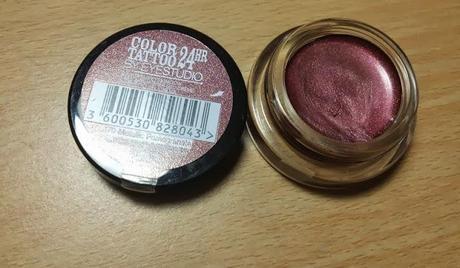 Maybelline EyeStudio Color Tattoo 24hr Cream Gel Eyeshadow Metallic Pomegranate Swatches