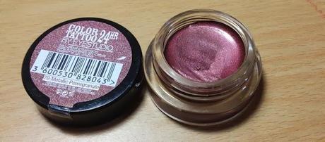 Maybelline EyeStudio Color Tattoo 24hr Cream Gel Eyeshadow Metallic Pomegranate Swatches