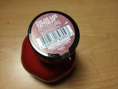 Maybelline EyeStudio Color Tattoo 24hr Cream Gel Eyeshadow Metallic Pomegranate Swatches