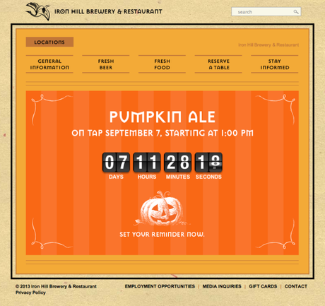 Iron Hill Pumpkin Ale Countdown