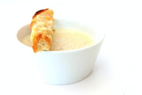 Chanterelle soup with Parmesan bread #111