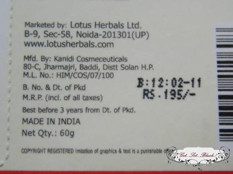 Lotus Herbals Absolute Anti-Tan Gel Review