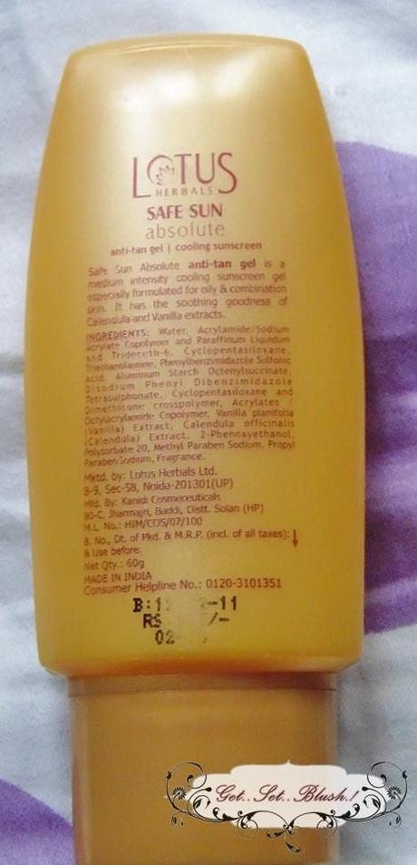Lotus Herbals Absolute Anti-Tan Gel Review