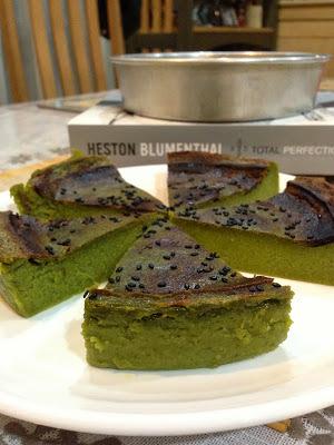 Kuih Bakar Pandan - Baked Pandan Custard Pudding