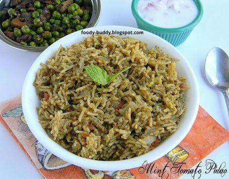 MINT PULAO | PUDINA PULAV WITH TOMATO | LUNCHBOX RICE