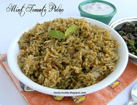 MINT PULAO | PUDINA PULAV WITH TOMATO | LUNCHBOX RICE