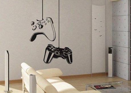 Boys Gamer Themed Bedroom in Shades of Gray and Orange