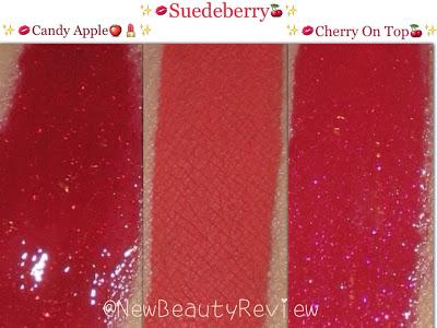 LimeCrime-Velvetines & Carousel Gloss review...*Suedeberry, Cherry On Top, Candy Apple*