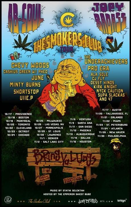 New Tour: The Smokers Club Tour Presents: Ab-Soul, Joey Bada$$ & Pro-Era, The Underachievers & Chevy Woods [October 2013]