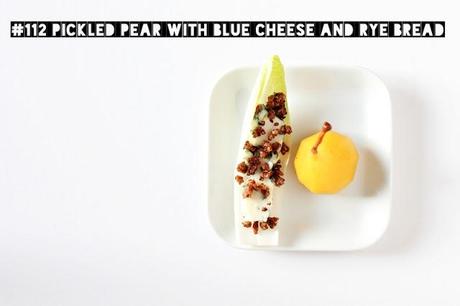 Pickled pear with blue cheese and rye bread #112