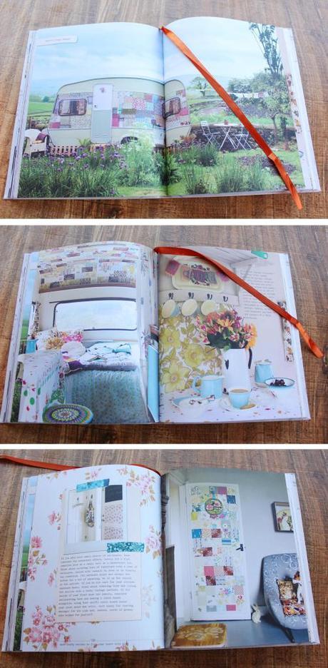My little vintage caravan project ~ Patchwork vintage caravan renovation project patchwork feature wall wallpaper cassiefairy Granny Chic book