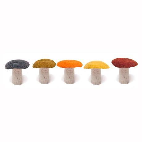 Champignons en feutre - set de 5   Multicolore