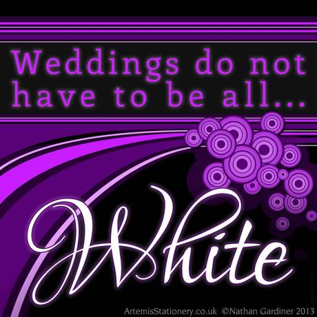 Black and purple - non white wedding stationery