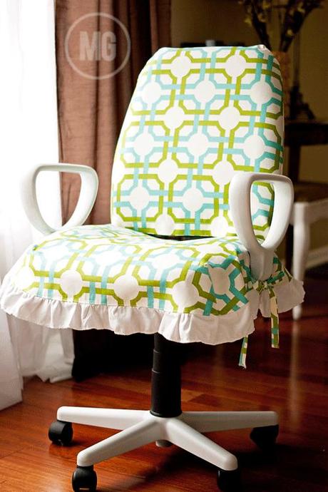 my office chair...from DRAB to FAB! with Waverly Fabric #WaverizeIt!