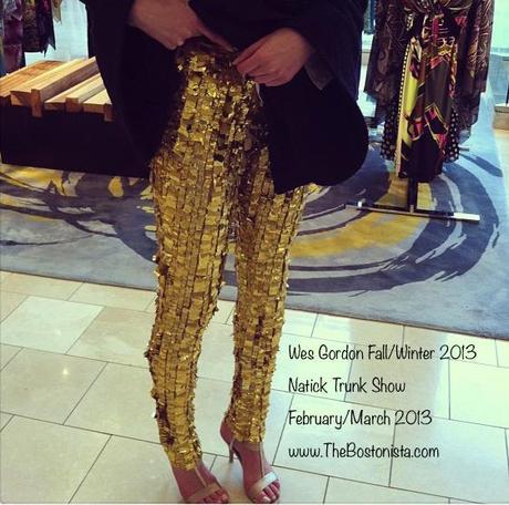 Wes Gordon Gold Leaf Leggings Luxury Fashion