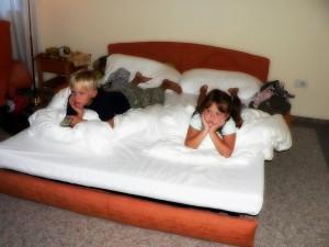 Watching TV in the Hotel