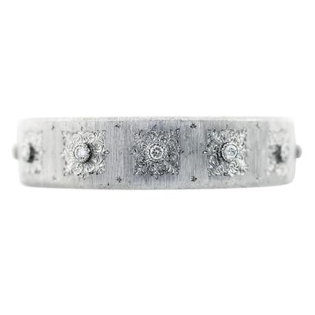 M Buccellati 18K White Gold Diamond Cuff Bracelet