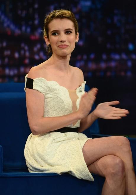 SPOTTED! Emma Roberts in Three Floor on Jimmy Fallon