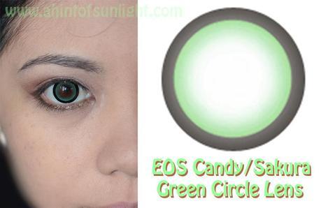 EOS Candy/Sakura Green Circle Lens Review (Loveshoppingholics)