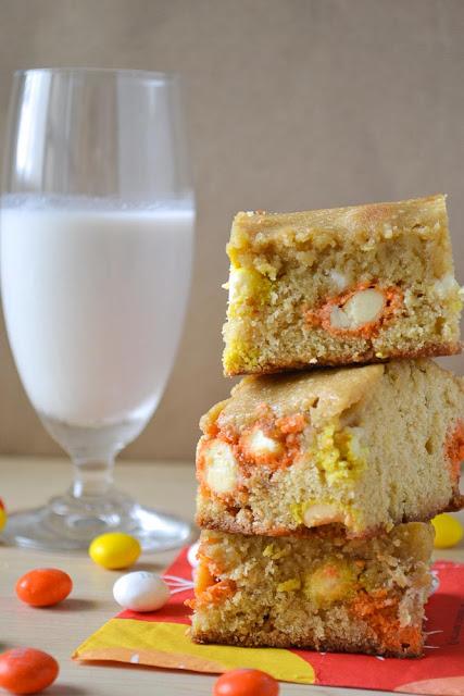 Candy Corn M&M; Blondies