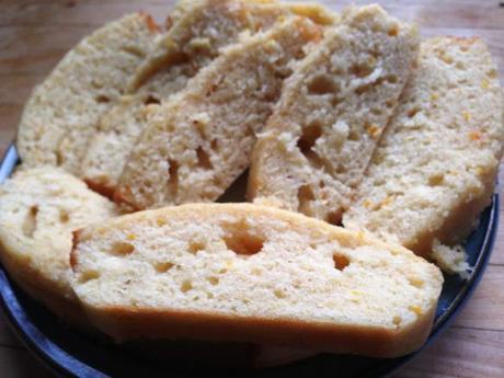 orange madeira cake recipe cut into slices for trifle