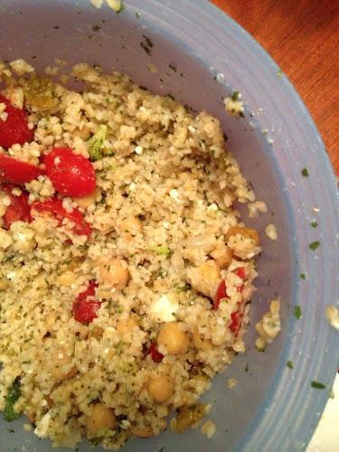 Tabbouleh Salad with Feta and Golden Raisins foe #SundaySupper