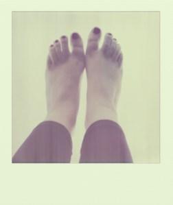 As always, a photo of my feet, this time in the air. 