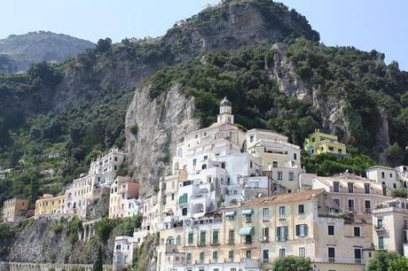 amalfi town on amalfi coast pastel buildings
