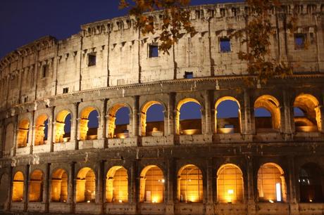 rome colosseum at nigh