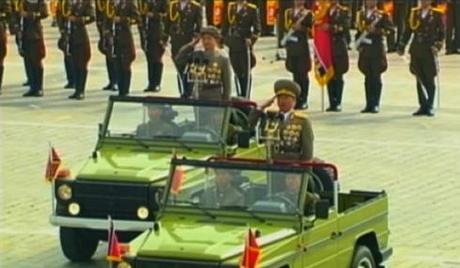 Minister of the People's Armed Forces Gen. Jang Jong Nam (foreground) presents Worker-Peasant Red Guard members to participate in a parade marking the 6th anniversary of the foundation in Pyongyang on 9 September 2013 (Photo: KCTV screengrab).