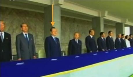 Pak To Chun on the parade review platform in Kim Il Sung Square in Pyongyang, attending a 9 September 2013 parade marking the DPRK's 65th anniversary (Photo: KCTV screengrab).
